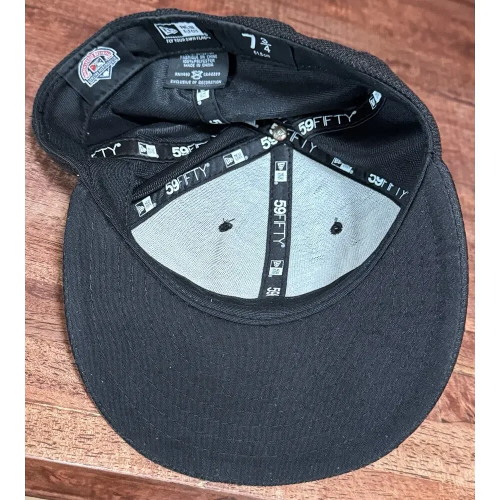 MILB Baseball Charlotte Knights New Era Fitted 59fifty Hat Size 7 3/4 Black Gold